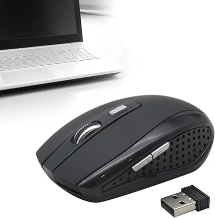 RATÓN ÓPTICO INALÁMBRICO CON RECEPTOR USB PARA LAPTOP NEGRO
