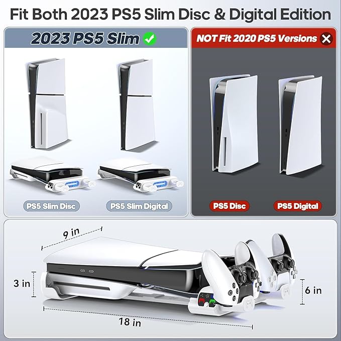 PLAYSTATION 5:ACCSESORIOS PS5:BASE HORIZONTAL - VENTILADOR Y LED