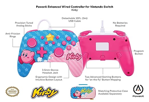 CONTROL DE CABLE NINTENDO SWITCH KIRBY