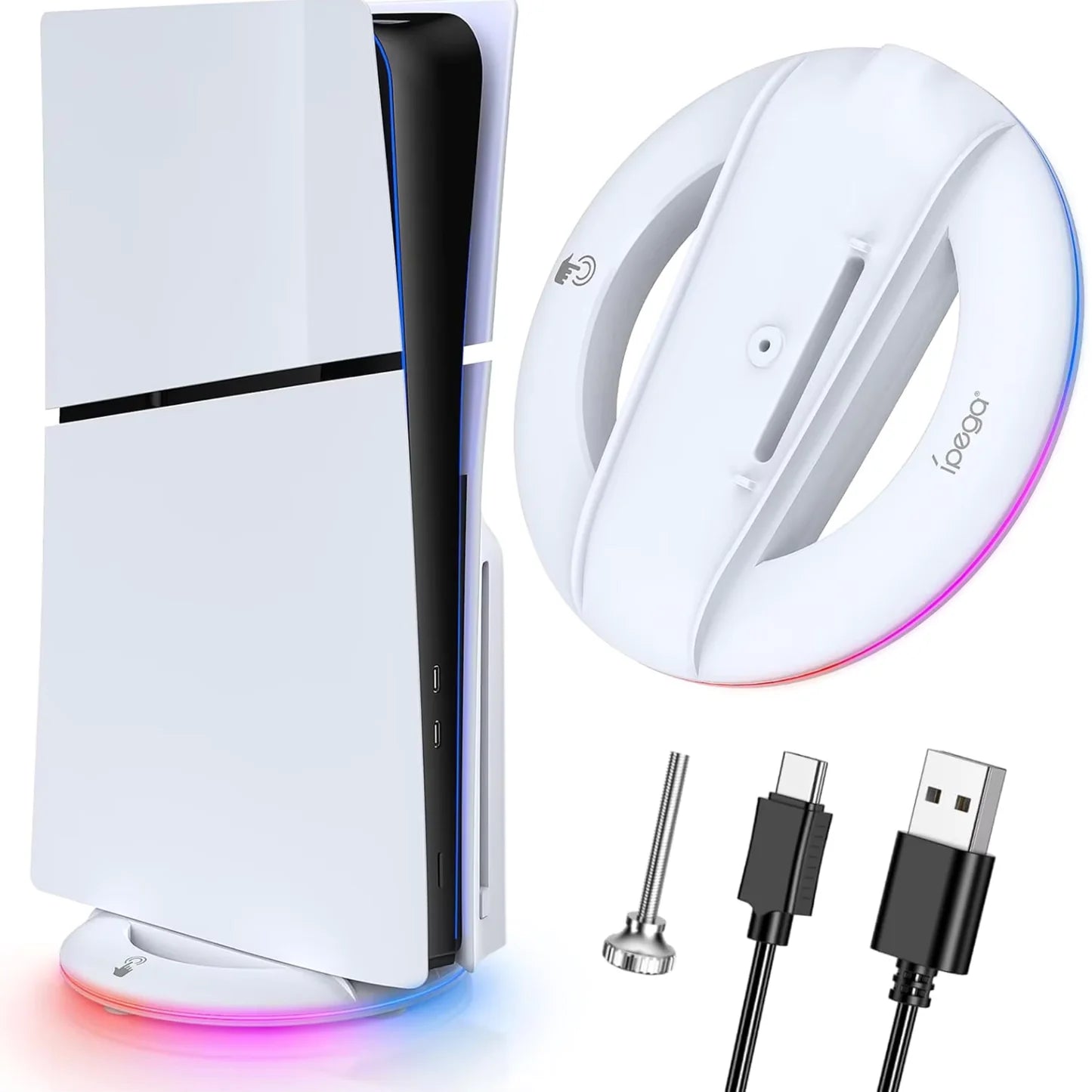 PLAYSTATION 5:ACCSESORIOS PS5:BASE VERTICAL - CIRCULAR RGB VERTICAL STAND / PS5-SLIM
