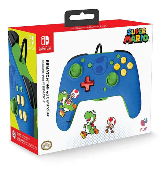 CONTROL DE NINTENDO SWITCH PDP AZUL MARIO Y YOSHI